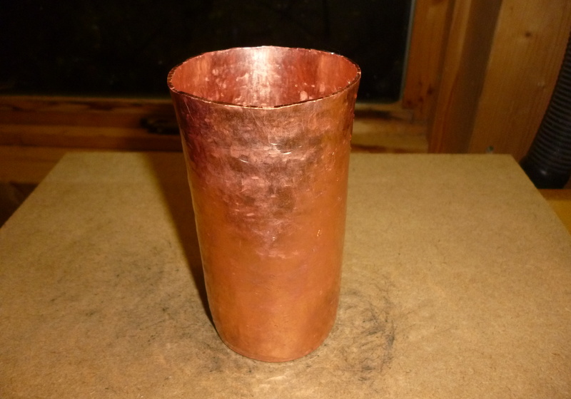 Hand-formed copper beaker